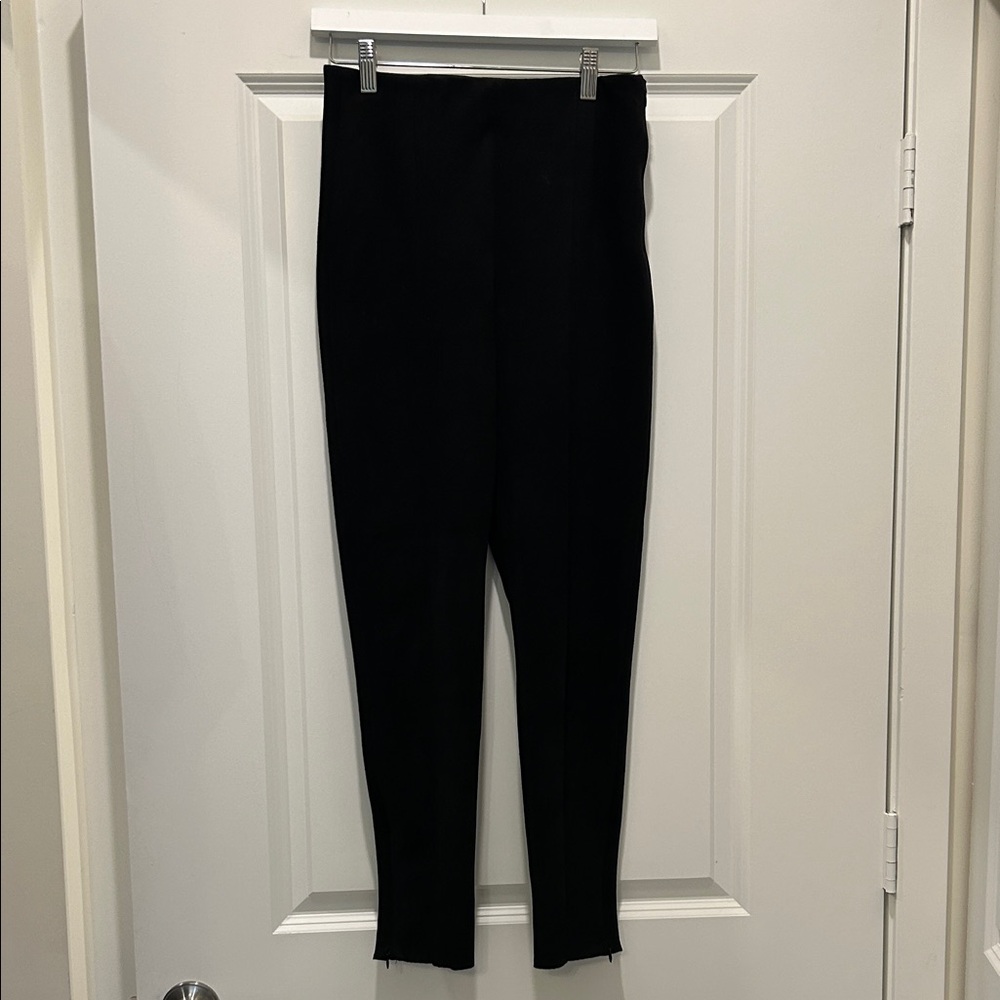 “Suede” Black Ankle Length zippered leggings